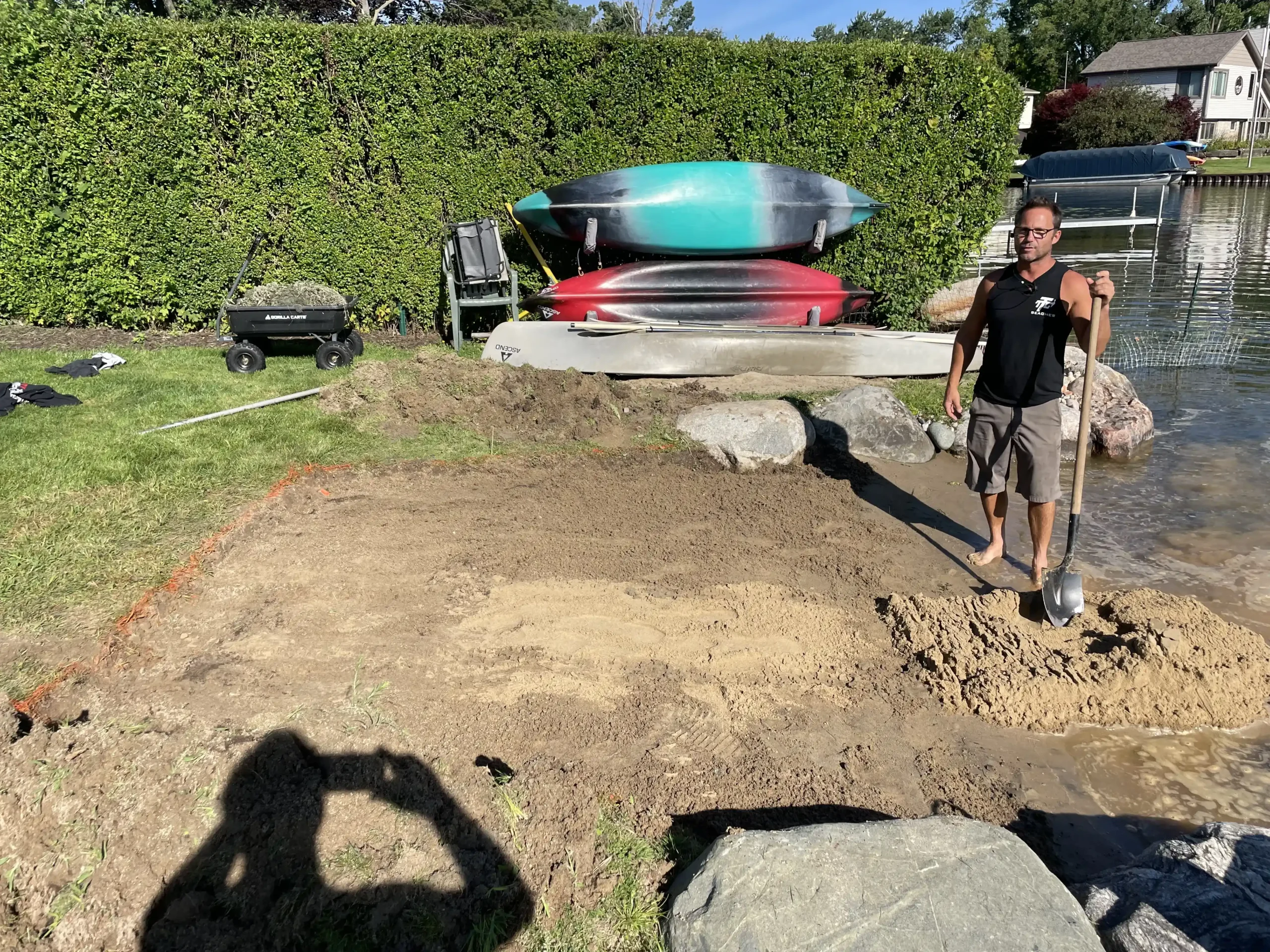 Small Shoreline Beach Sanding Job on Maceday Lake in Waterford, MI