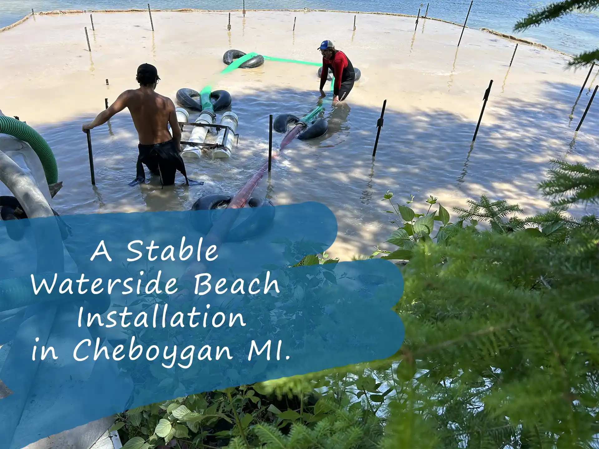 A Stable Water Side Beach Sanding on Long Lake in Cheboygan MI