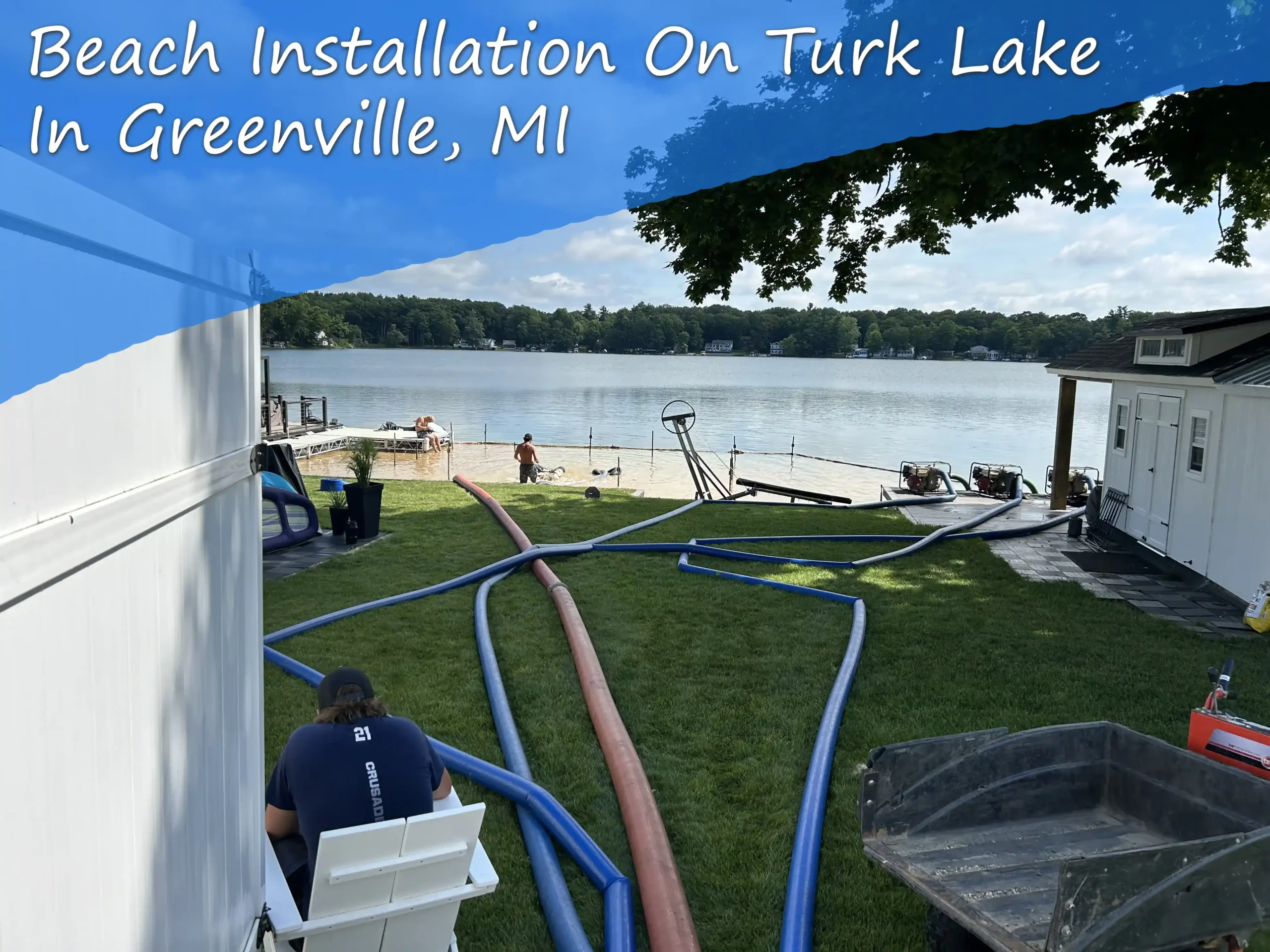 Lake Bottom Beach Sanding at Turk Lake in Greenville, Michigan